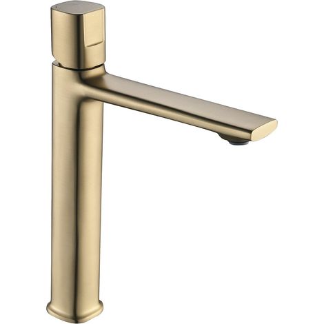 Grifo para lavabo alto de pie LAVEO Tores, oro cepillado (1/4)