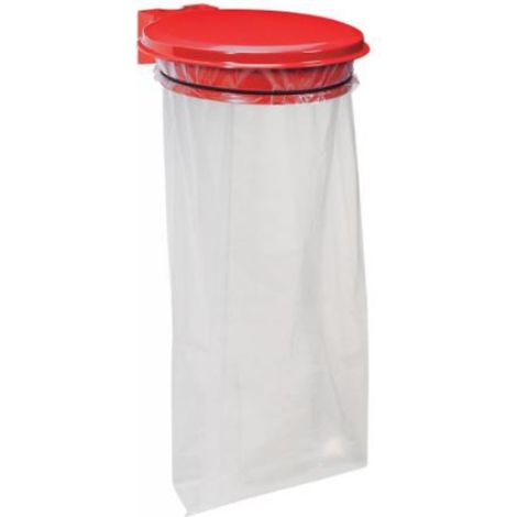 Support sac avec couvercle Collecmur essentiel - 110l - rouge signalisation - RAL 3020 (1/2)