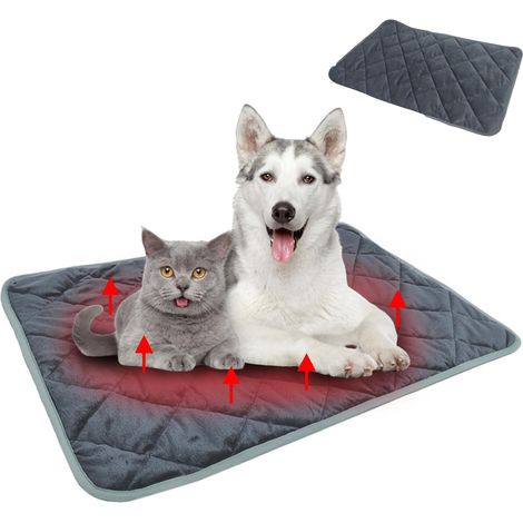 Tapis thermique pour animaux, , 40 x 50 cm, coussin chauffant pour petits animaux, grotte pour chat, couverture auto-chauffante, tapis chauffant pour chat, chiot, voyage, camping (1/5)
