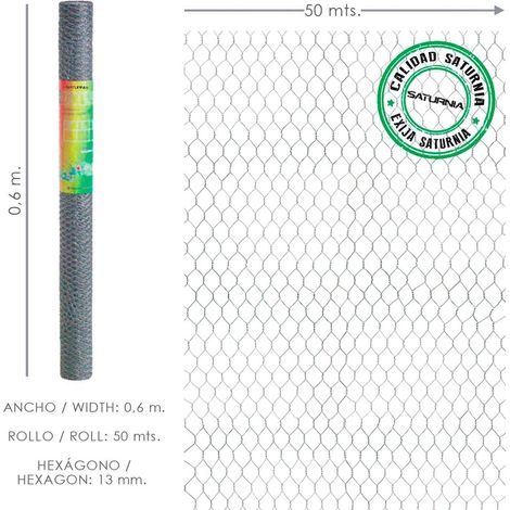 Enrejado Triple Torsion 13/ 60 cm. Rollo 50 Metros Uso Domestico