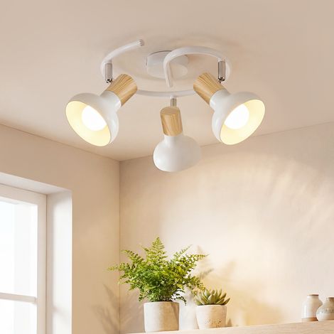 GBLY Plafoniera Farello Soffitto Vintage Plafoniera Corridoio Industriale 3 Lampadine Lampada Corridoio Rotonda Interno Orientabile 350° Bianchi E14 per Hotel Soggiorno Camera Senza Lampadina