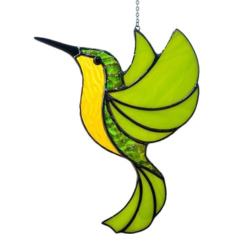 Suspension En Vitrail - Colibri - Décoration Fenêtre Solaire - Pour Intérieur - 1 Pièce (1/5)