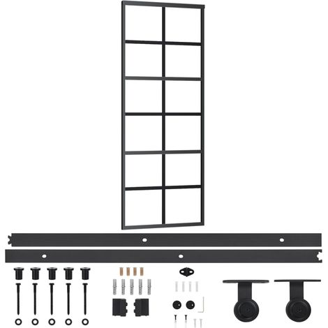 Maison Exclusive - Schiebetür mit Beschlag ESG-Glas & Aluminium 7