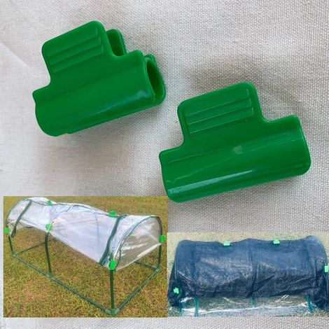 Pinces de serre pour plantes, support de tuteurs de jardin, anneau de fixation pour filet en plastique, cadre de fixation pour filet d'ombrage, barre de fixation (1/3)