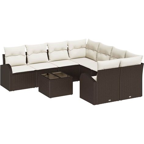 Garden Sofa Set Brown 55 x 55 x 37 cm Poly Rattan vidaXL (1/5)