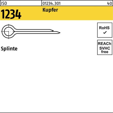 ISO 1234 Splinte Kupfer 4 x 40 Cu S 100 Stk (1/2)