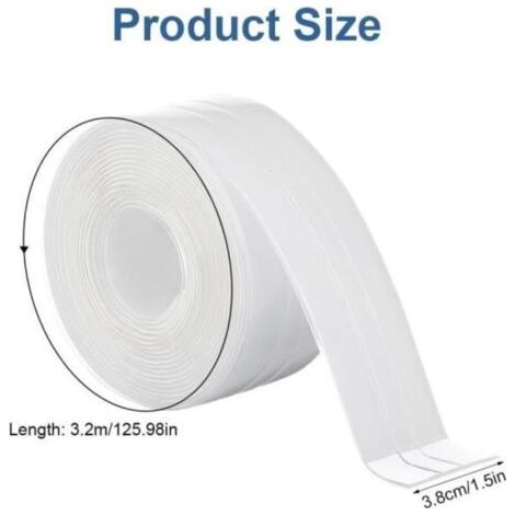 QORVA-Bande Etancheite Autocollante,Joint Salle de Bain Transparent,Bande d'Étanchéité Autocollante,Ruban de Calfeutrage Anti Moisissure