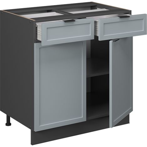 Mobiletto base per cucina Fame-Line, Blu-grigio chiaro, 80 cm senza piano di lavoro, Vicco (1/4)