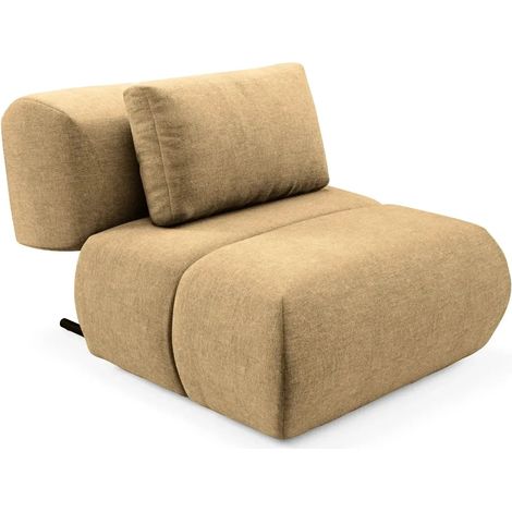 TINA - Fauteuil en tissu chiné - Café (1/5)