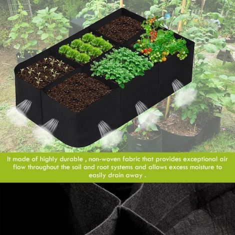 Sac de plantation - - Rectangulaire - 120 x 60 x 30 cm - Feutre - 6 compartiments (1/4)