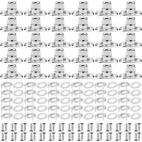 30 Jeux de Fermoirs Tournants pour œillets Ovales Fermoirs Tournants pour œillets Ovales avec Bouton Rotatif et Vis de Fixation pour œillets Remorques Bâches Attaches de Bâche Sacs de Bricolage (1/5)