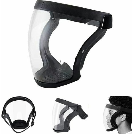 Masque facial transparent Bouclier facial complet Lunettes de sécurité Protection des yeux Outil anti-éclaboussures anti-poussière coupe-vent (1/5)