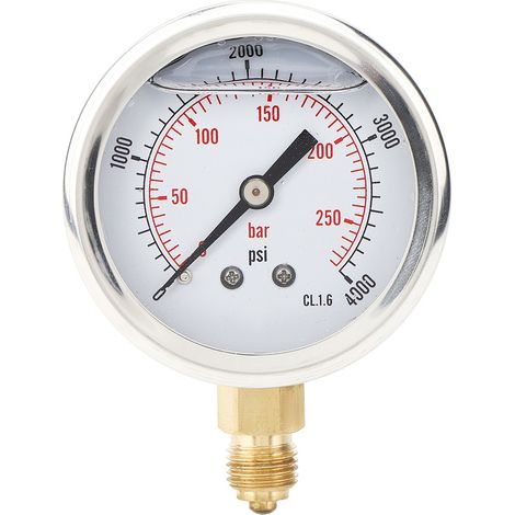 Manomètre radial à bain d'huile TS PGG604-250bar 1/4BSP Y60 (1/5)