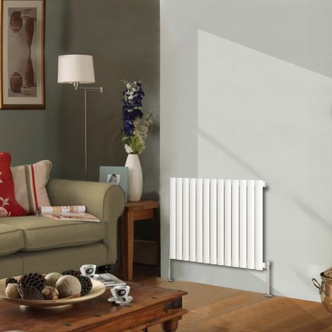 Designer Radiator 600x767mm Single Oval Column Horizontal White (1/5)