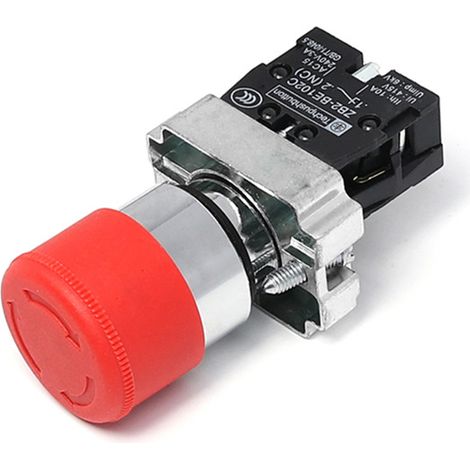 Includes emergency stop button XB2-BS442 red mushroom-shaped small head 220V emergency stop switch 22MM (1/4)
