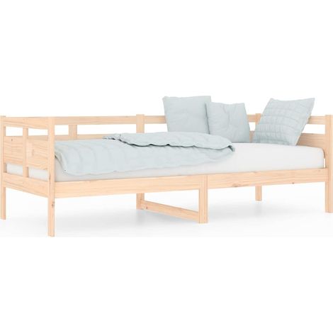 Lit adulte pour 1 personnes, Structure de lit, Assemblage Facile, Lit de jour Bois massif de pin 80x200 cm OIB9597E (1/5)