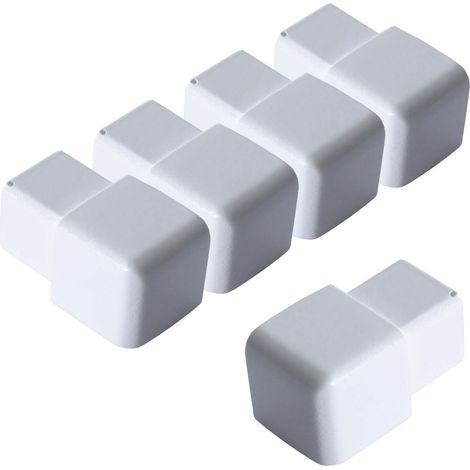 Dalsys Endstück für Fliesenschiene Quadratprofil Aluminium (eloxiert), Fliesenprofil - Weiß 12,5mm, 5 Stück