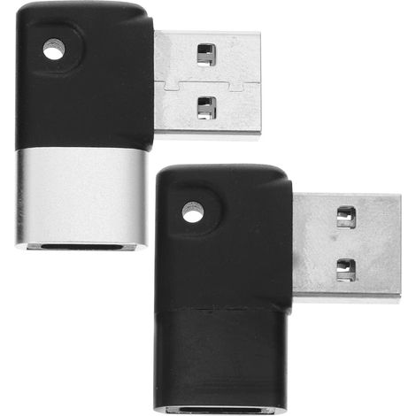 2 Pièces Adaptateur USB Type-c Coudé 90° Noir en Alliage Connexion en Angle Droit, Transfert de Données, Format Compact Portable pour Usage Quotidien (1/5)