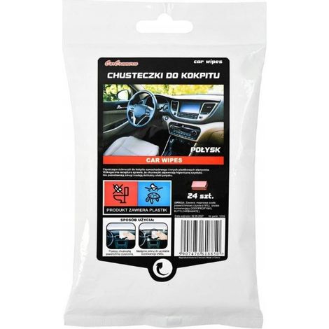 Lingettes humides mates pour habitacles de voiture, lot de 24