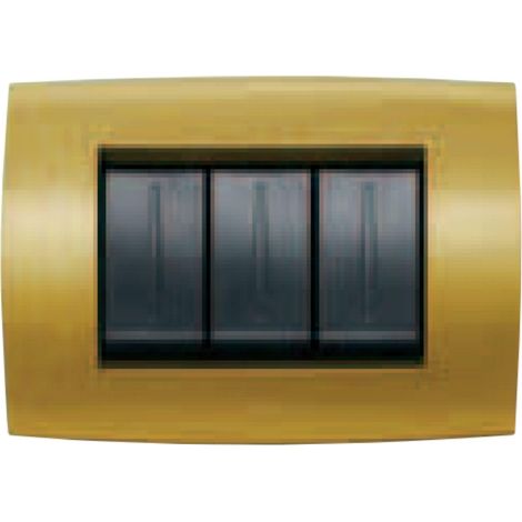 Abb placca soft tecnopolimero 3 moduli giallo dune lucido 2cse0315sfp