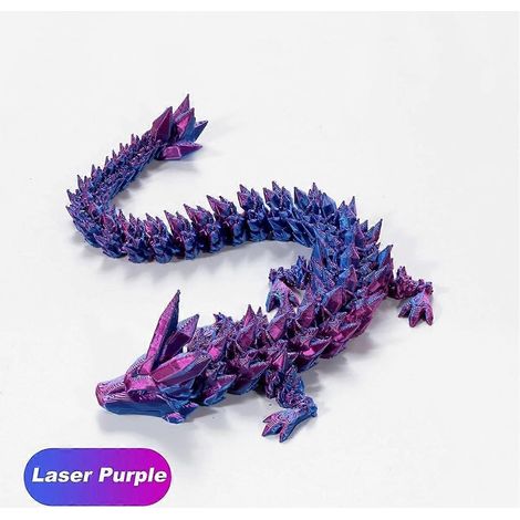 Dragon de cristal imprimé en 3D de 30 cm, dragon articulé flexible imprimé en 3D (1/5)