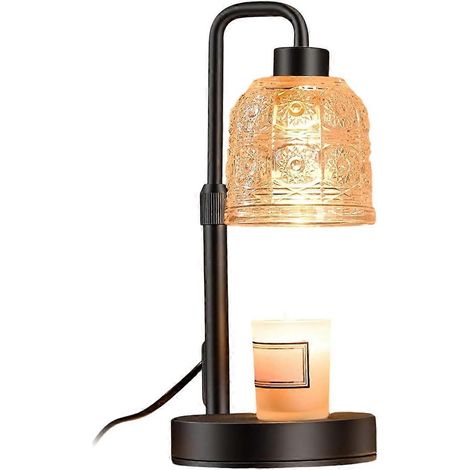 Lampe chauffe-bougie avec minuterie et variateur, chauffe-cire à hauteur réglable pour bougies en pot, cadeau de pendaison de crémaillère, prise américaine (1/5)