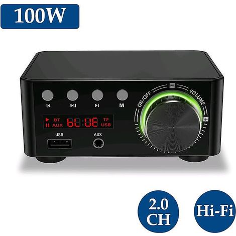 Amplificateur numérique HiFi BT5.0 Mini amplificateur audio stéréo 100 W à deux canaux Récepteur audio stéréo (1/5)