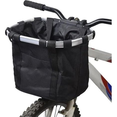 Fahrradkorb – Gewebtes Canvas – Aluminiumrahmen – Schnellmontage am Lenker – 34 x 25 x 28 cm – 34 l (1/5)
