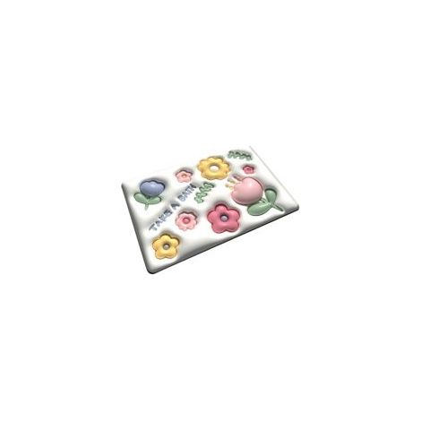 Tapis de bain en diatomite antidérapant – Effet 3D fleurs – 40 × 60 cm – Modèle LTH-003 (1/5)