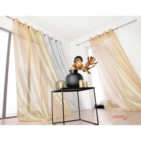 Linder Tenda con Occhielli Poliestere/Poliammide 145 x 240 cm, Poliestere, Oro, 145 x 240 cm