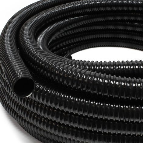 5m 25mm (1") Black Spiral Drain Hose with Reinforced Spiral for Pond (1/4)