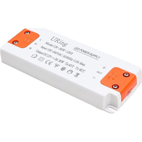 Transformateur LED Driver 1-36W Alimentation 230V à 12V, DC Sans Scintillement Ni Bruit, Basse Tension pour G4 MR16 GU5.3 Halogène (1/5)
