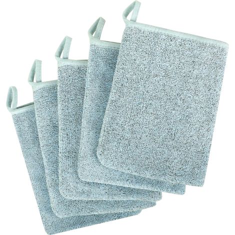 Gant de Toilette Microfibre Coton pour Bebe et Enfant - Gants de Toilette Microfibre Serviette Visage Réutilisable 5 Pièces-016 (1/5)