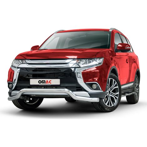 Pare-Buffle Avant Pour Mitsubishi Outlander III 2015-2018 Facelift inox Argent