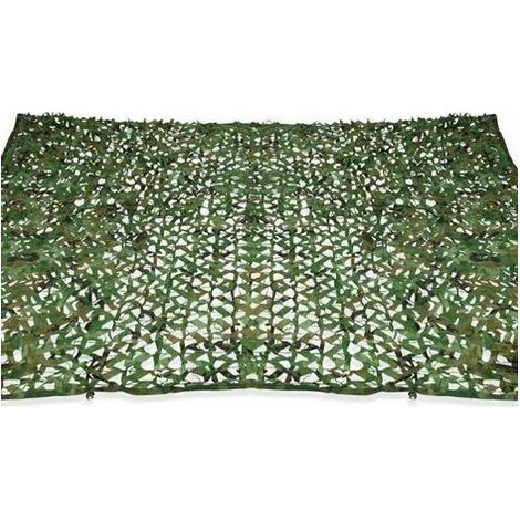 Voile d'ombrage rectangulaire design ombrière camouflage 3x5 M treillis vert- (1/4)