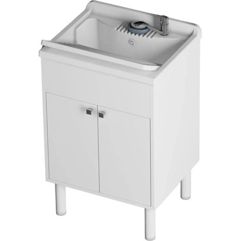 Mobile Lavatoio 2 Ante 60x50x85 cm Specchio 45x60x5 cm (1/4)