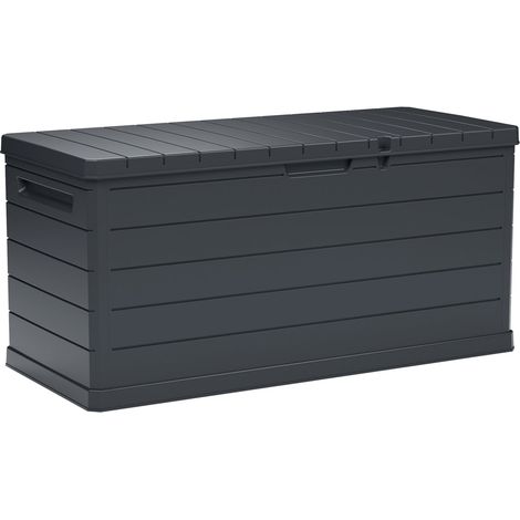 Hamme Truhe, UV-beständig, wasserdicht, 350 l Kapazität, 52x118,5x56,8h cm, Schwarz