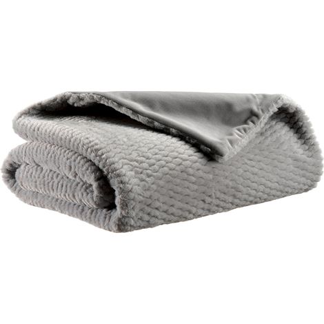 VIVARAISE - Plaid Vivaraise Georgia - Fausse fourrure polyester imitation lapin et microfibre, 140 x 180 cm