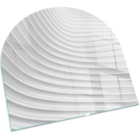 Plaque Carrée décorative imprimée pour cheminée protection de sol avec impression décorative Vagues de lignes délicates 100x100 cm (1/5)