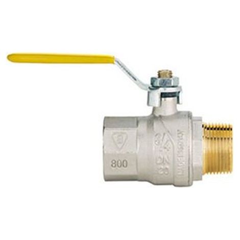 CONNEX - VALVOLA GAS A SFERA DRITTA M1/2XF1/2 CON LEVA GIALLA (1/3)