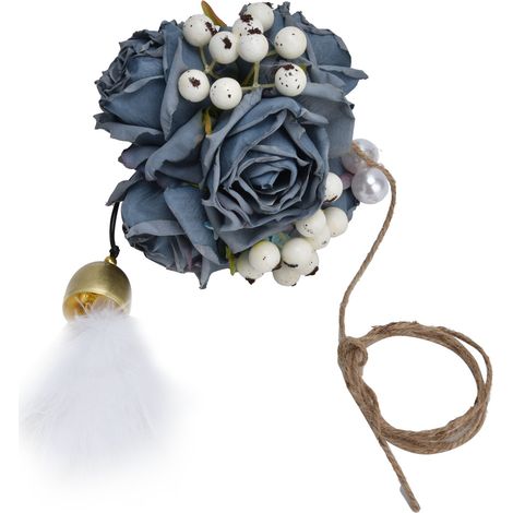 Künstliche Blumenkugel, nachgebildete Blume mit Glöckchen und Federn, kreative Fotorequisite zur Dekoration und für Fotoaufnahmen. (1/5)