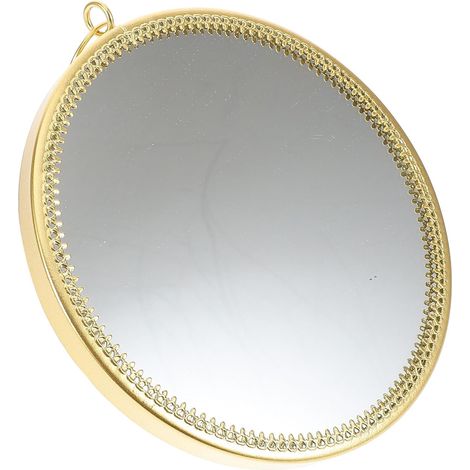 Miroir Mural Circulaire Décoratif en Fer et Verre, Résistant à l'usure, Style Élégant pour Décoration Intérieure et Entrée (1/5)