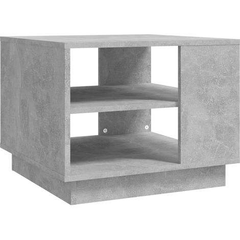 Tavolino con ripiani design senza tempo 55 x 55 x 43 cm grigio legno ingegnerizzato DEC039311