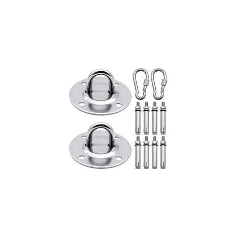 2 crochets robustes en acier inoxydable pour plafond – kit de fixation pour sac de frappe, hamac, yoga aérien ou balançoire – vis incluses, adapté aux murs en béton et salles de sport (1/5)