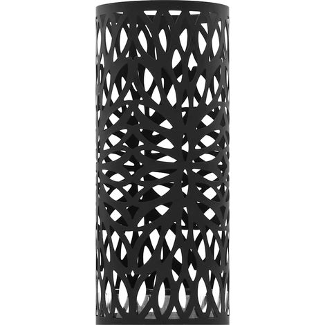 vidaXL Paragüero diseño de hojas acero negro (1/2)