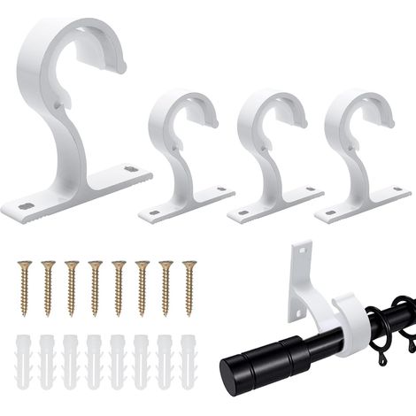Un juego de cuatro soportes para barras de cortina, compatibles con barras de techo y soportes para armarios, fabricados en aleación de aluminio (1/5)