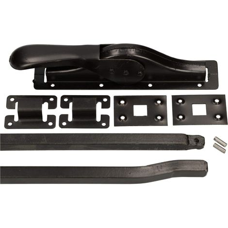 KOTARBAU Loquet de porte - 2500 mm - Verrou de porte - Verrou de porte - Verrou de porte - Verrou de garage - Kit d'accessoires de portail - Noir (1/2)