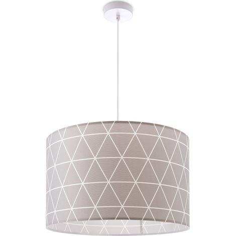 Paco Home Lámpara Techo Luminaria Suspensión Salón Dormitorio Colgante Rombos E27 Gris (Ø38cm),  Lámpara colgante - Blanco