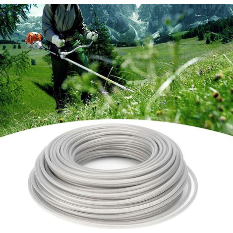 Accessoires pour tondeuse à gazon : fil de coupe-bordures en acier, corde de 40 m, 3 mm de diamètre (1/5)
