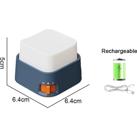Veilleuse LED bleue, lampe de chevet, décoration de chambre, lampe LED rechargeable par USB (1/5)
